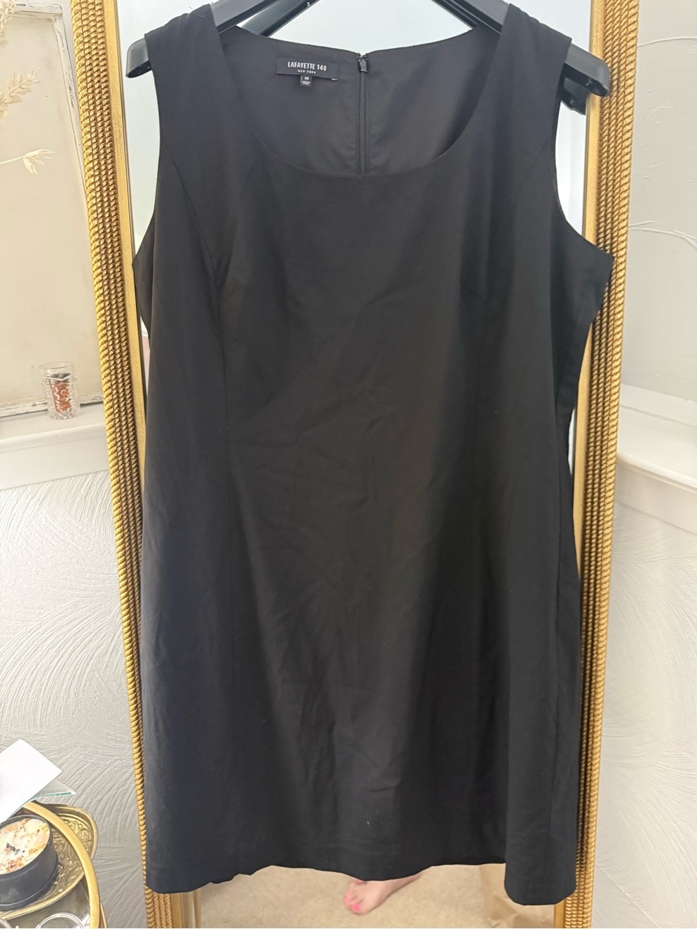 Lafayette 148 New York Black Sleeveless Midi Sheath Dress